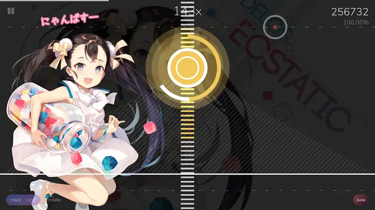 Menu de níveis do Cytoid com fichas de músicas criadas por membros da comunidade